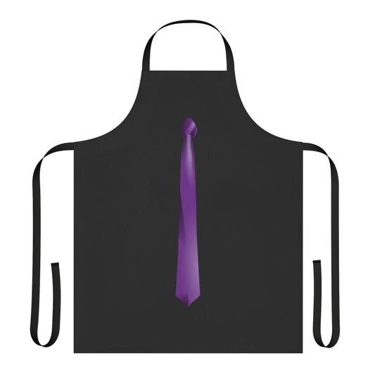 Purple graphic design tie apron with collar