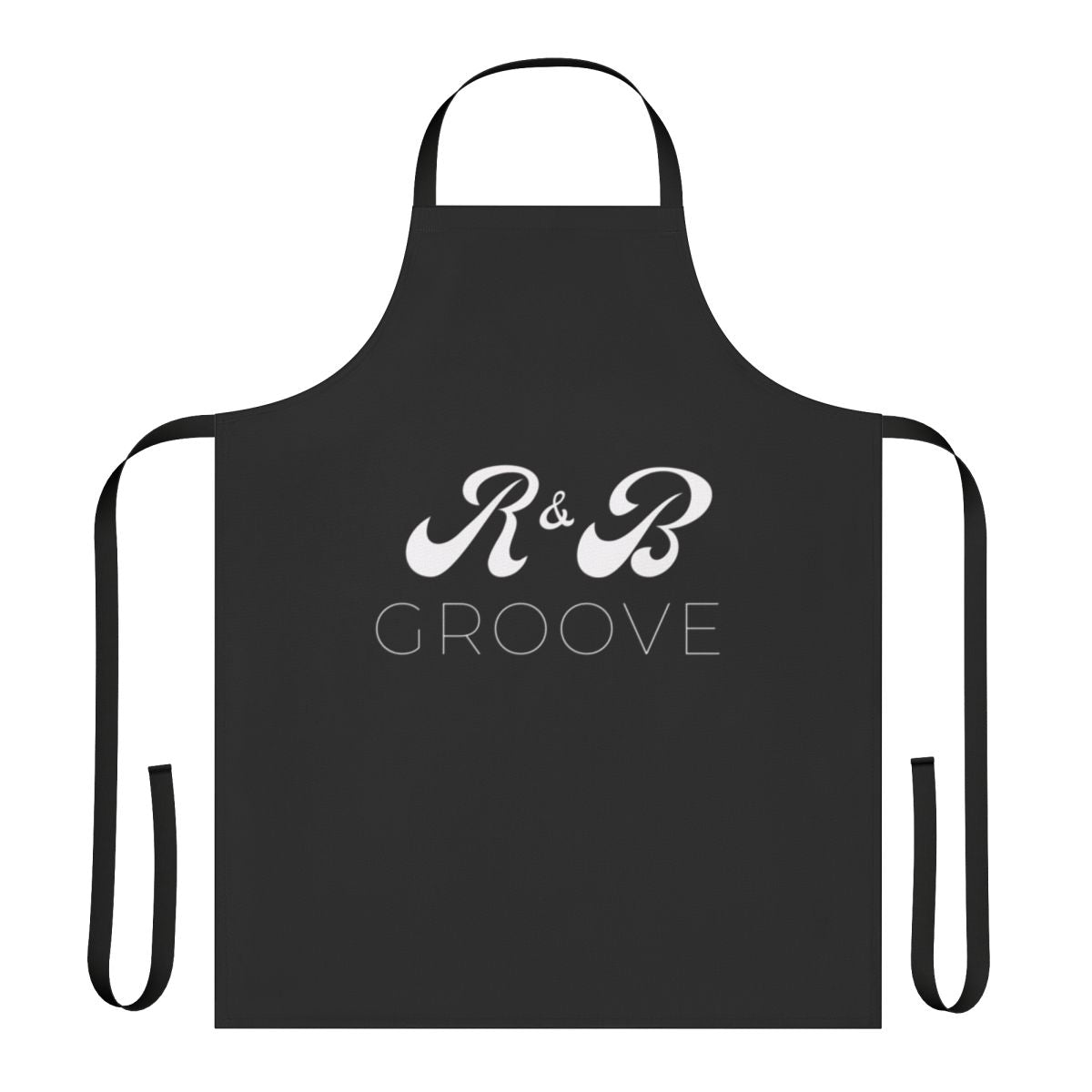 Apron featuring R&B music themed black and white design