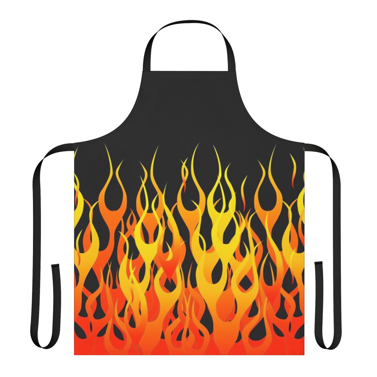 A high-quality apron featuring a bold, realistic racing flames design for car enthusiasts.