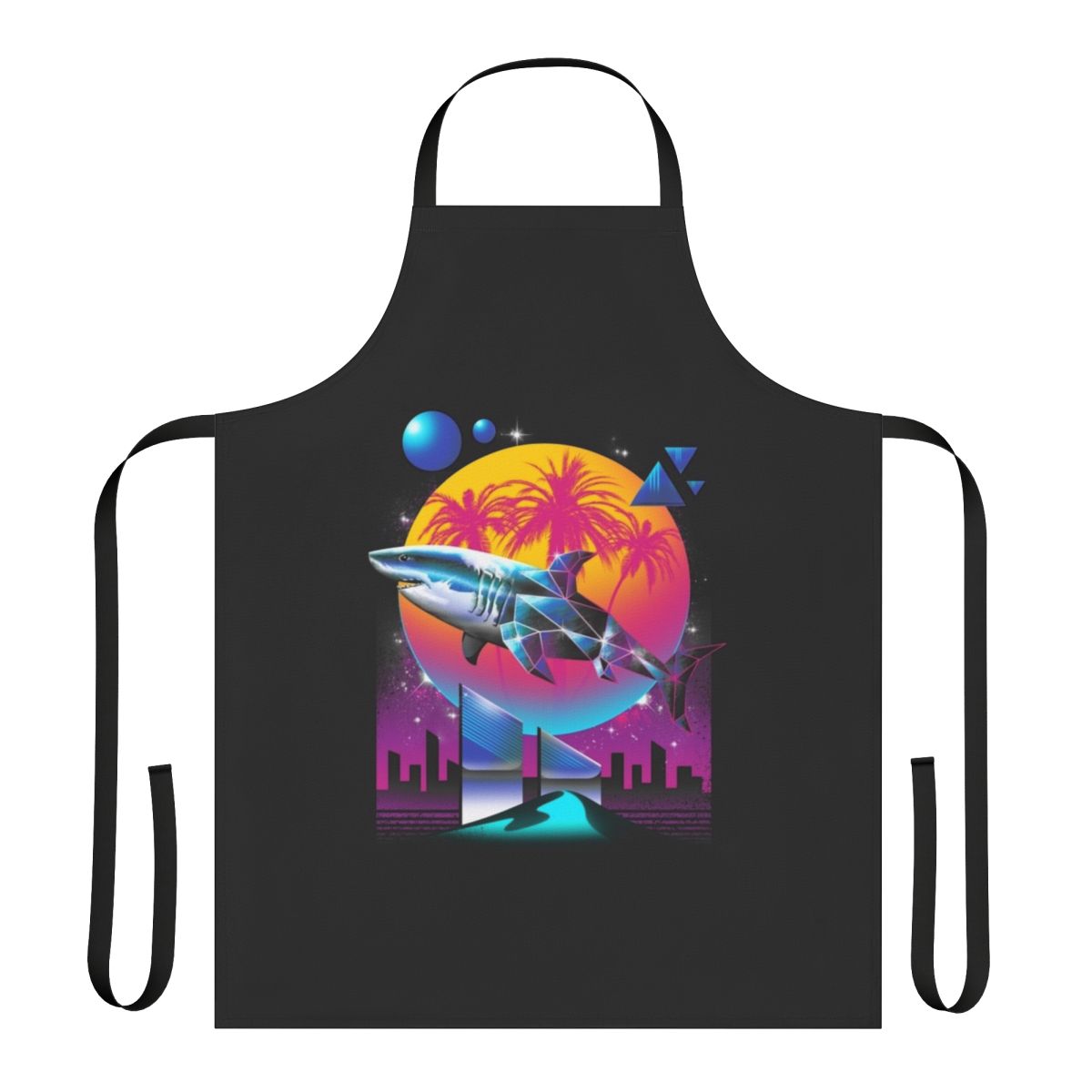 Rad shark graphic design printed on a high-quality apron