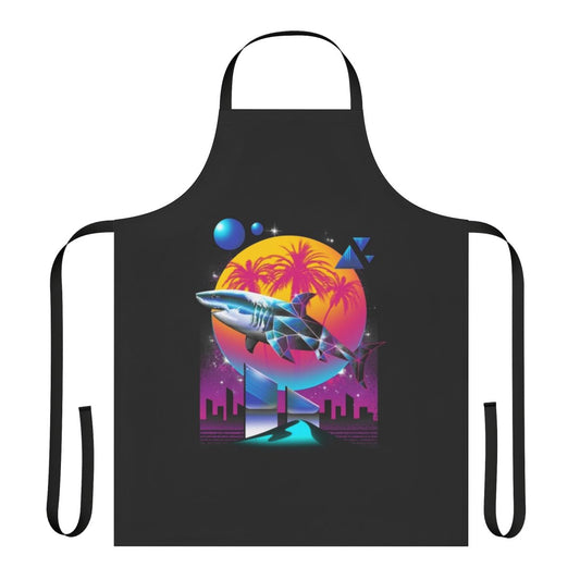 Rad shark graphic design printed on a high-quality apron