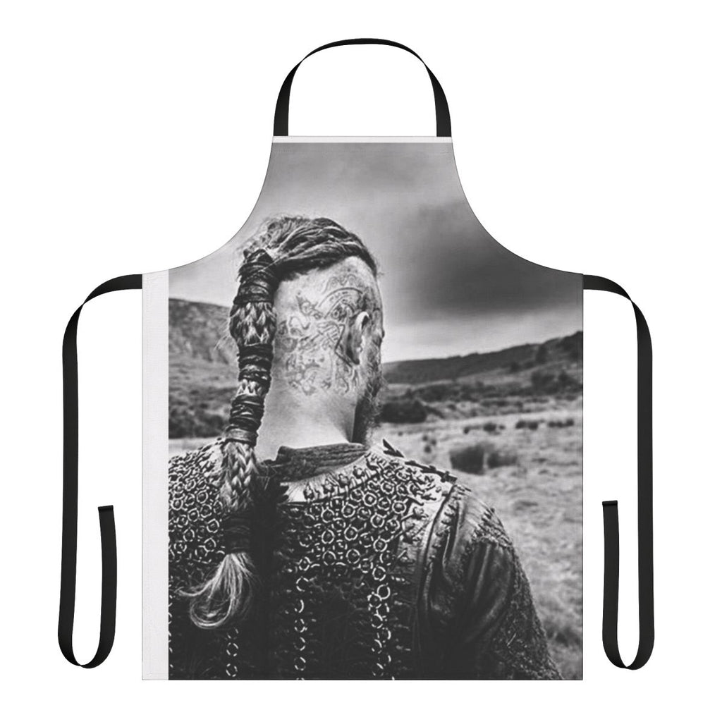 Ragnar Lothbrok-inspired black and white aesthetic apron