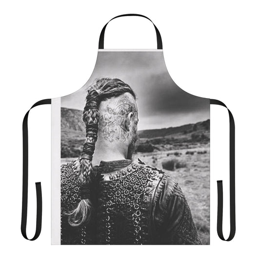 Ragnar Lothbrok-inspired black and white aesthetic apron