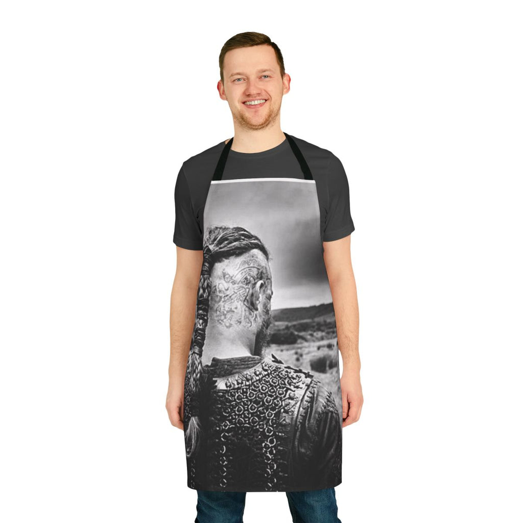 Ragnar Lothbrok-inspired black and white aesthetic apron