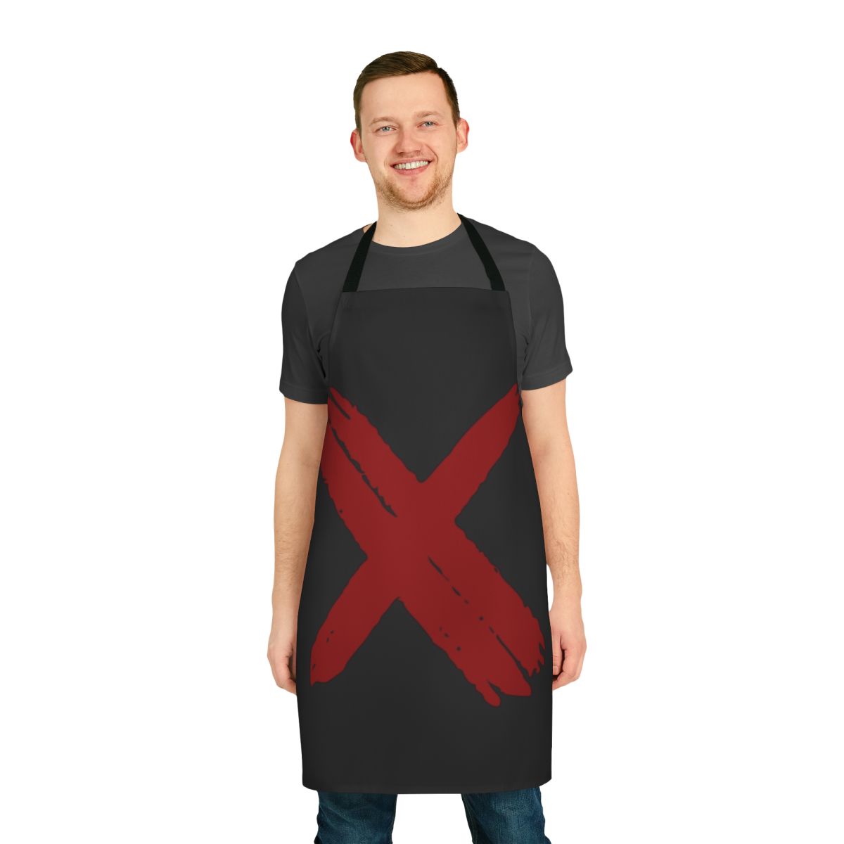 Red cross-inspired apron for healthcare and emergency workers