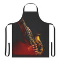Vibrant red flame design alto saxophone apron
