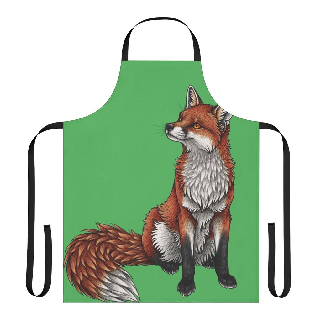 Vibrant red fox design printed on high-quality kitchen apron