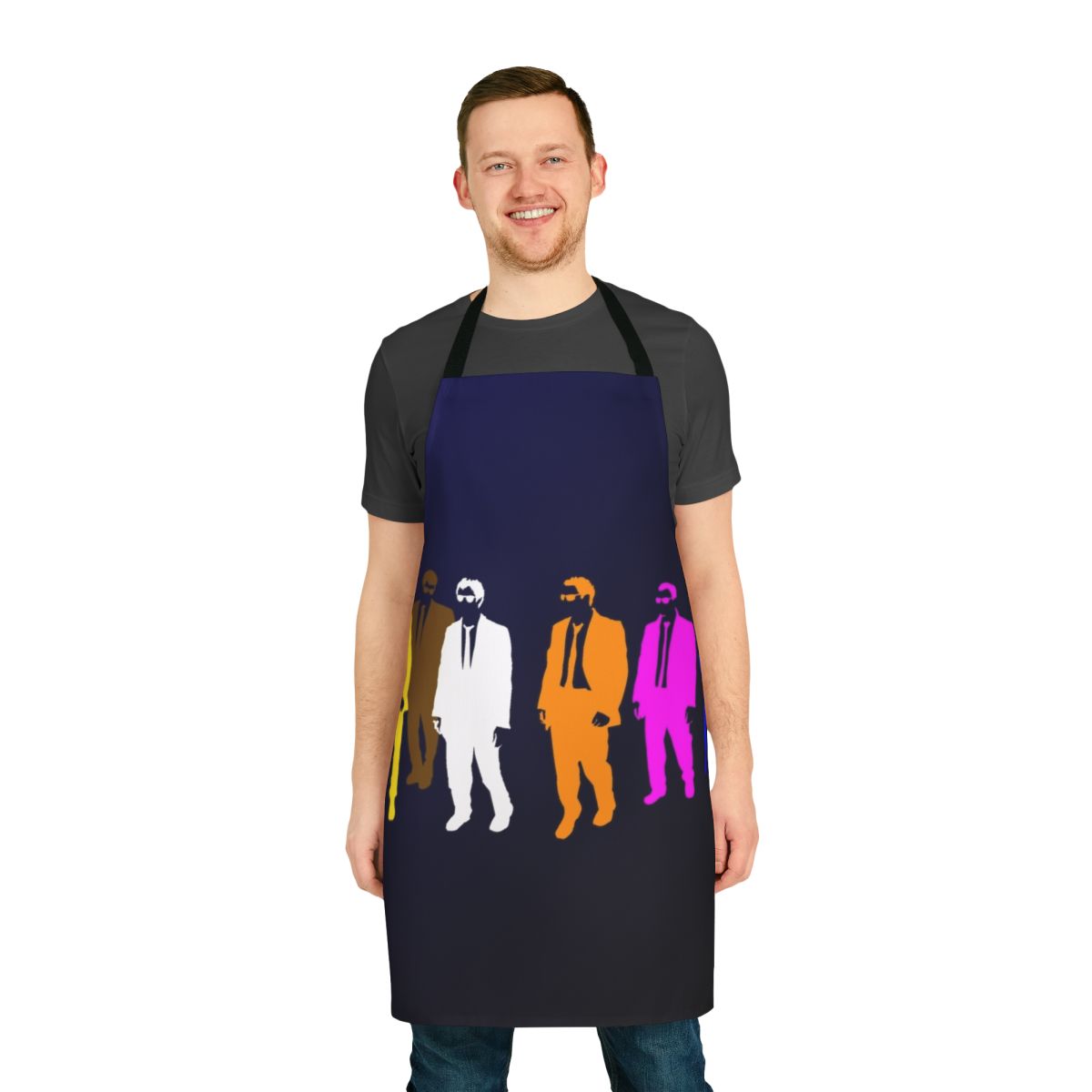 Colorful apron inspired by the iconic film Reservoir Dogs