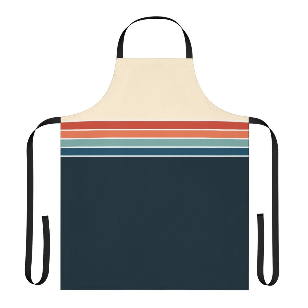 Vintage-inspired striped apron with a modern touch, perfect for the kitchen or dining room.