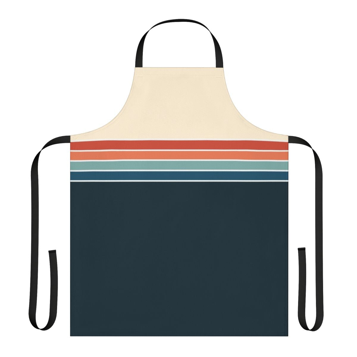 Vintage-inspired striped apron with a modern touch, perfect for the kitchen or dining room.