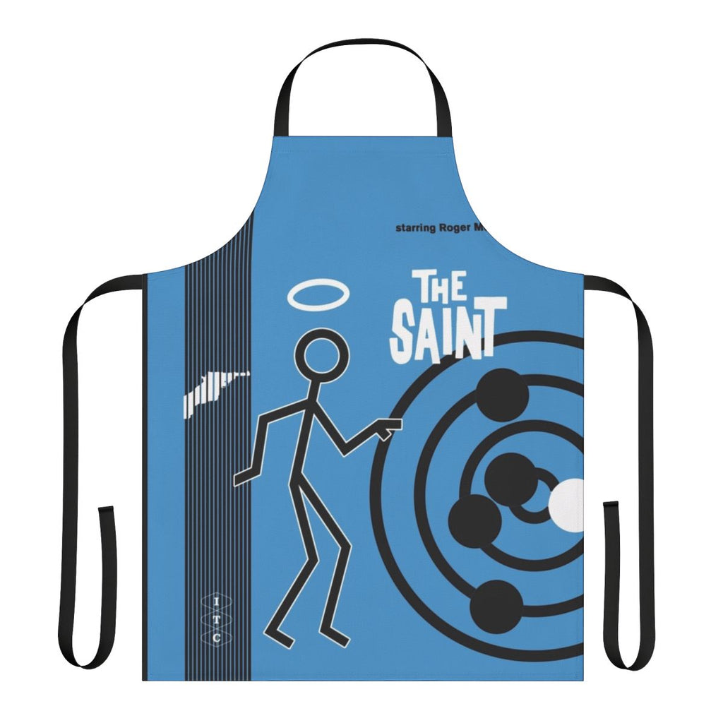 Apron featuring a modern, minimalist design inspired by the 1960s/1970s TV series 'The Saint'