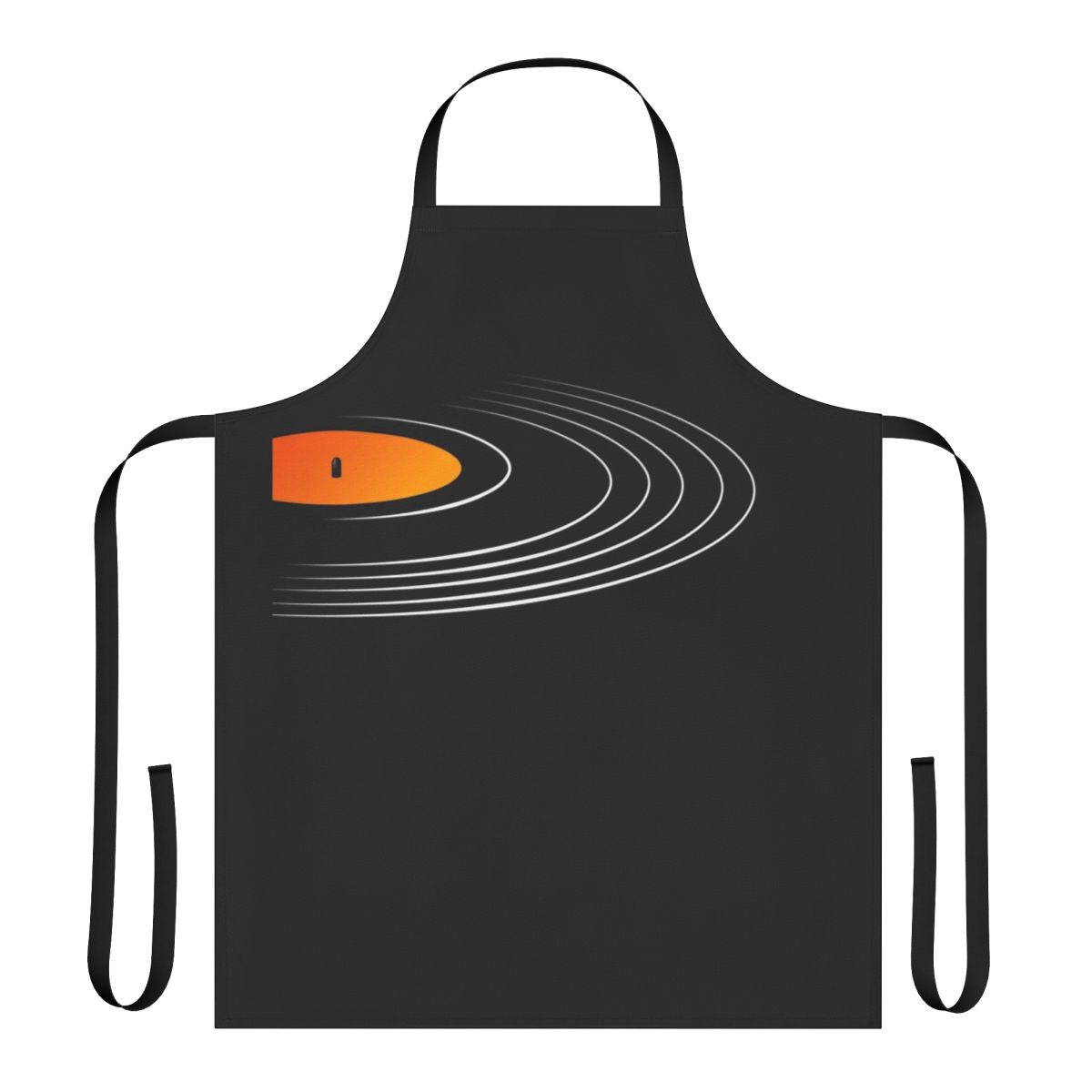 Retro vinyl record-inspired apron for music lovers, DJs, and dance enthusiasts
