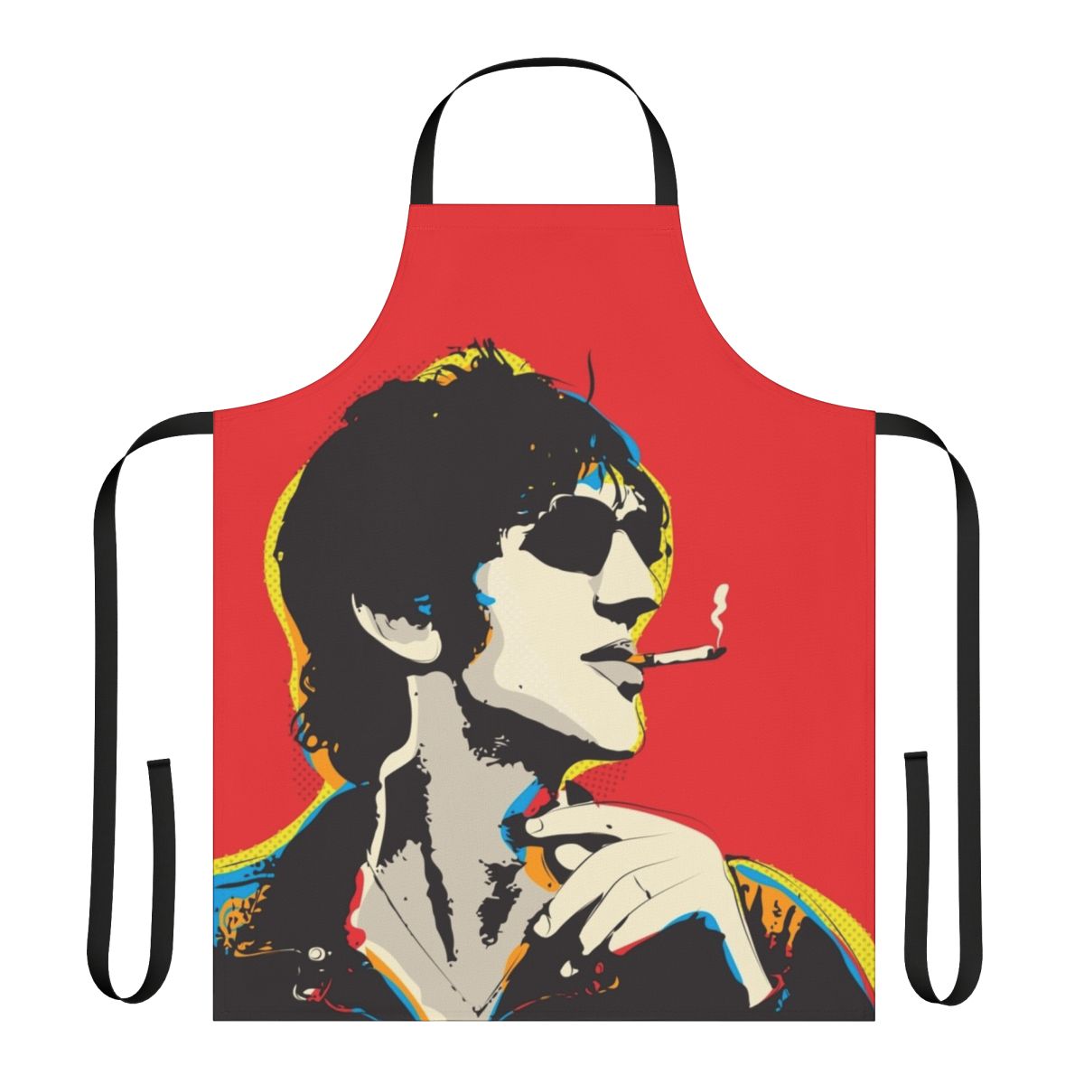 Richard Ashcroft inspired pop art design on a high-quality apron for music fans