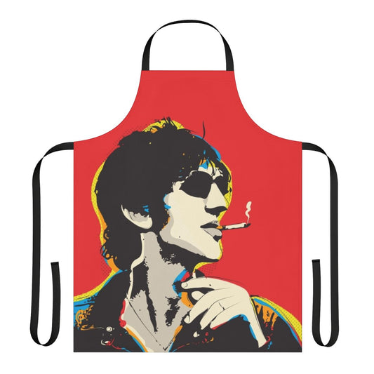 Richard Ashcroft inspired pop art design on a high-quality apron for music fans