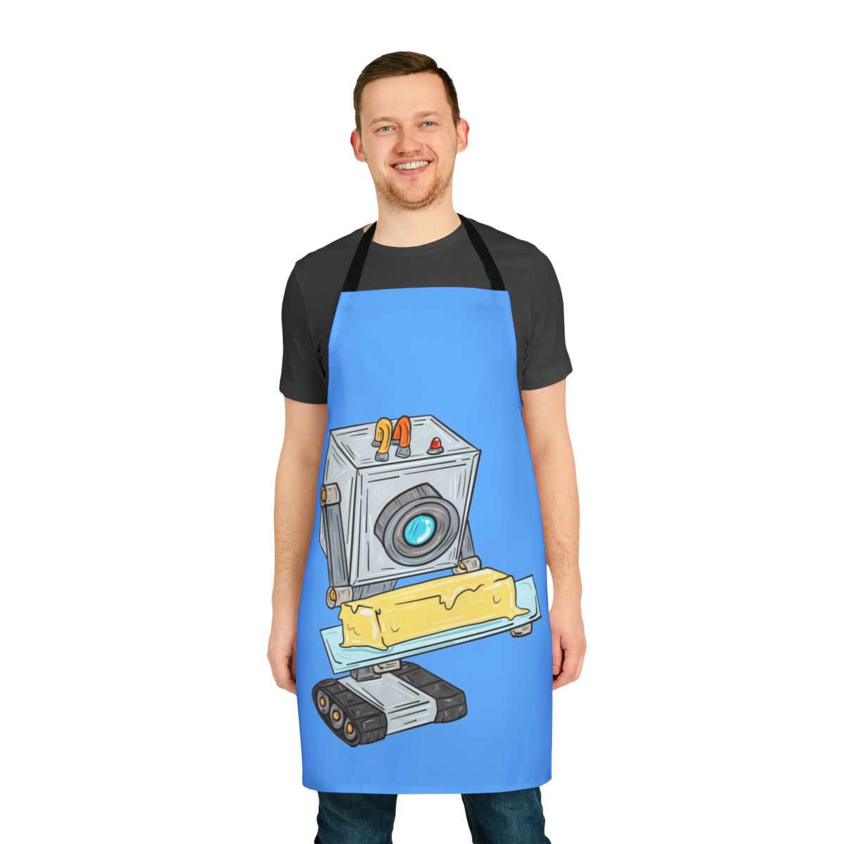 Butter Robot-Inspired Apron with Humorous Design