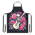Stylish rock and roll apron featuring a skull and rose design