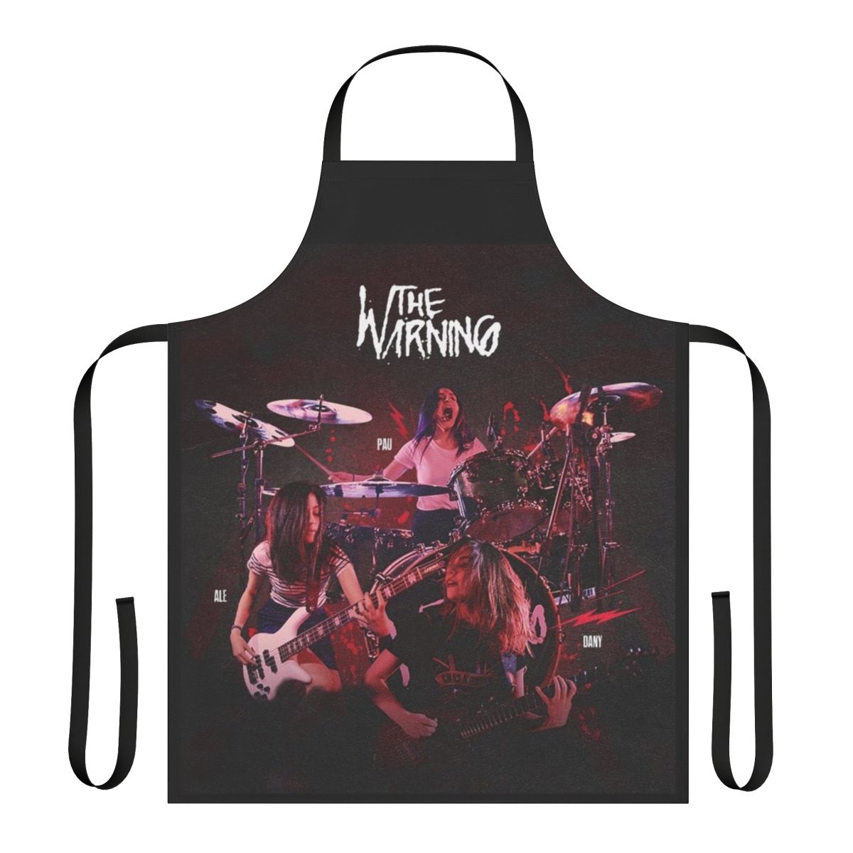 Apron featuring a stylish design inspired by the rock band The Warning