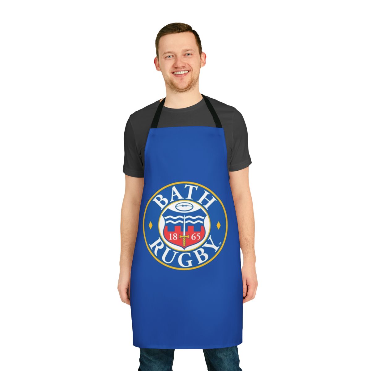 Bath Rugby team apron with logo design for rugby enthusiasts