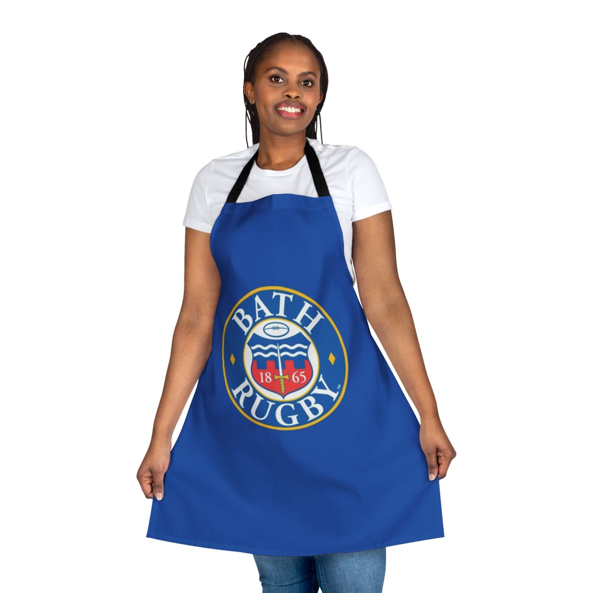 Bath Rugby team apron with logo design for rugby enthusiasts