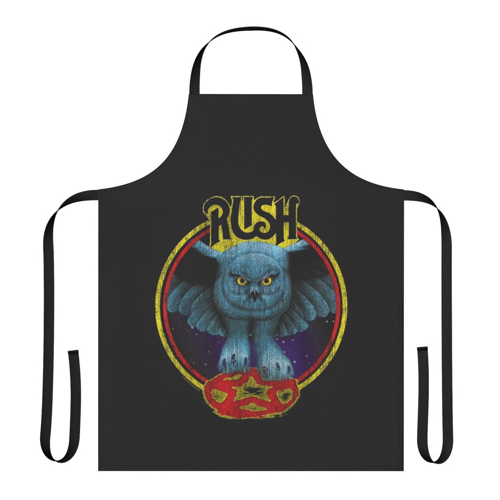 Rush band inspired apron with retro heavy metal design