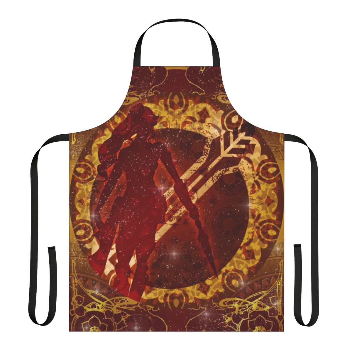 RWBY-themed apron featuring a deco circle design with Pyrrha Nikos