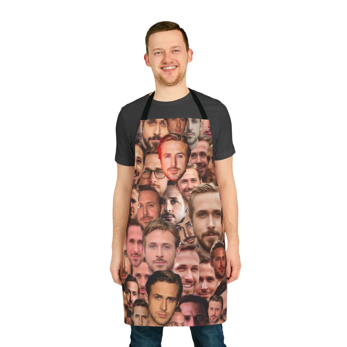 Sleek and modern apron featuring a portrait of the acclaimed actor Ryan Gosling