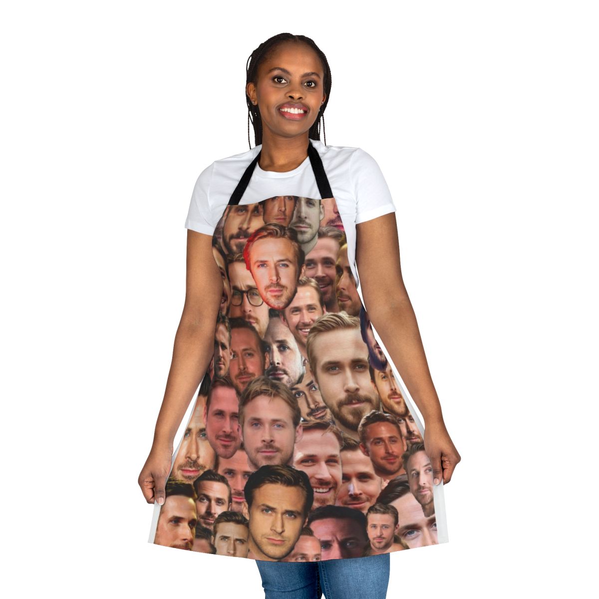 Sleek and modern apron featuring a portrait of the acclaimed actor Ryan Gosling