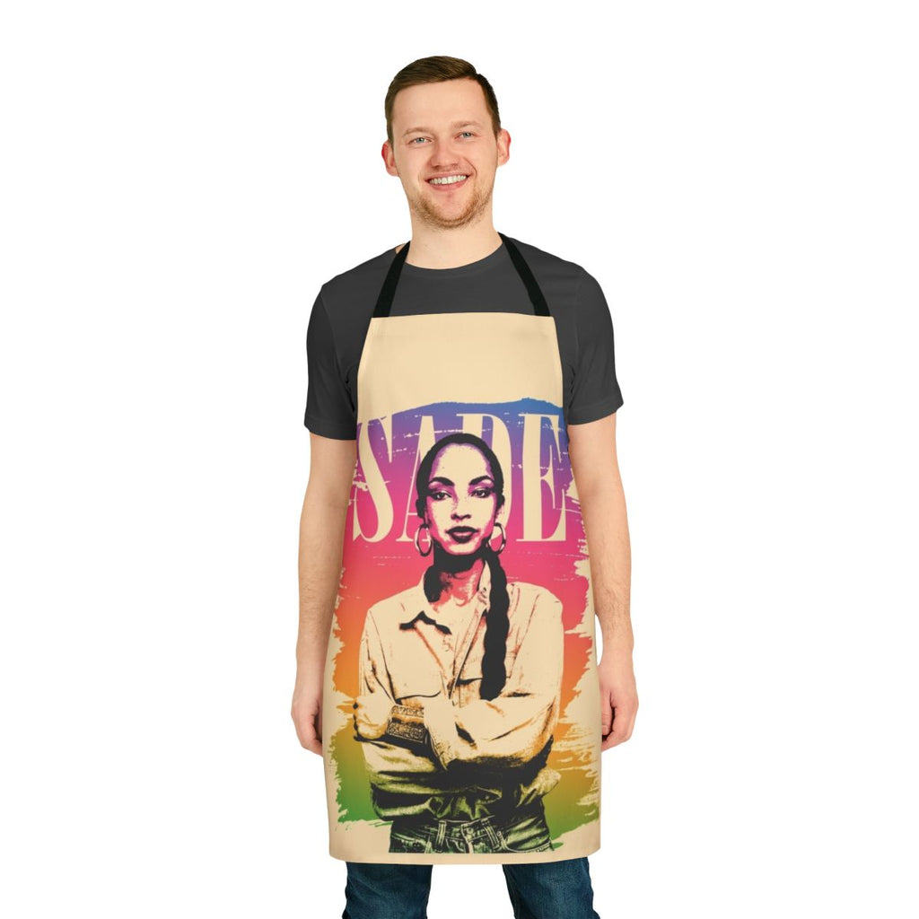 Sade-inspired apron with retro 80s design