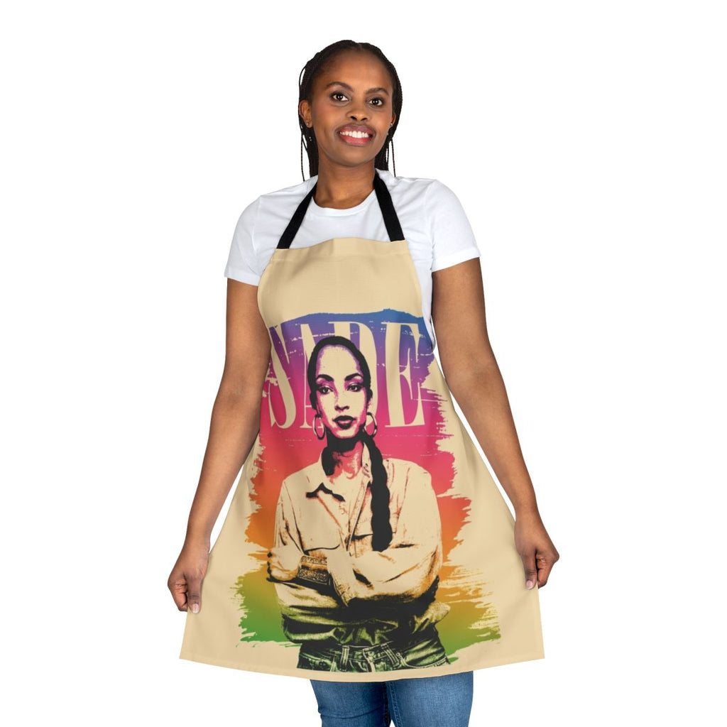 Sade-inspired apron with retro 80s design
