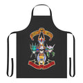 Saint Seiya inspired apron with zodiac knight, cross, and skull designs