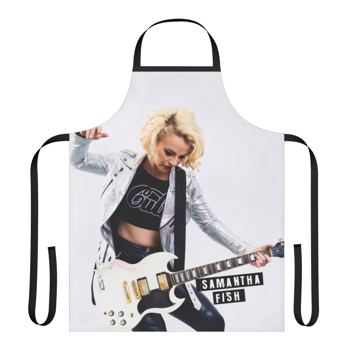 Samantha Fish-inspired apron with a vibrant fish design