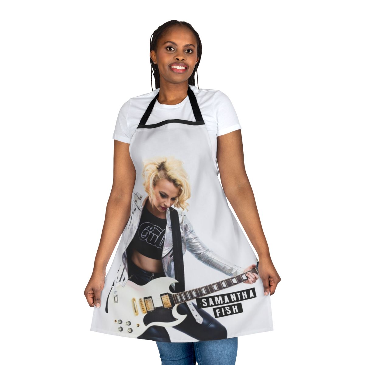 Samantha Fish-inspired apron with a vibrant fish design