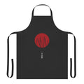 Apron with a Japanese samurai design, featuring swords, kanji, and a warrior aesthetic.