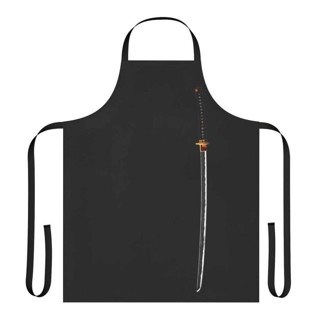 Samurai-inspired apron featuring a samurai sword or katana design