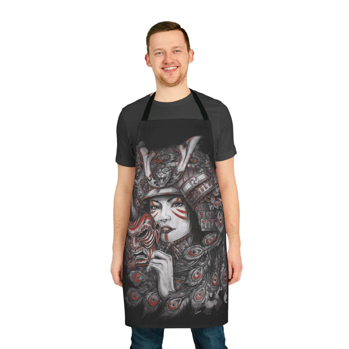 Vibrant and fashionable samurai-inspired apron