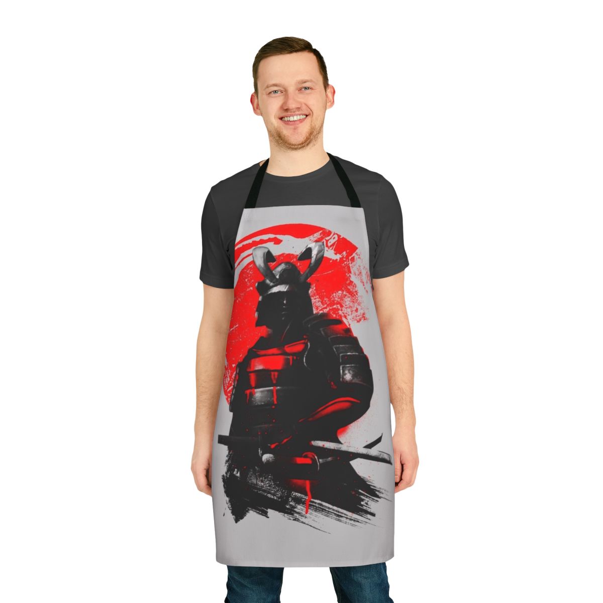 Samurai warrior themed apron with detailed design