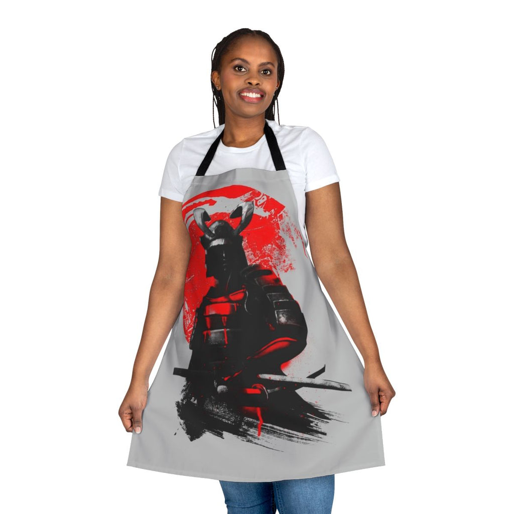 Samurai warrior themed apron with detailed design