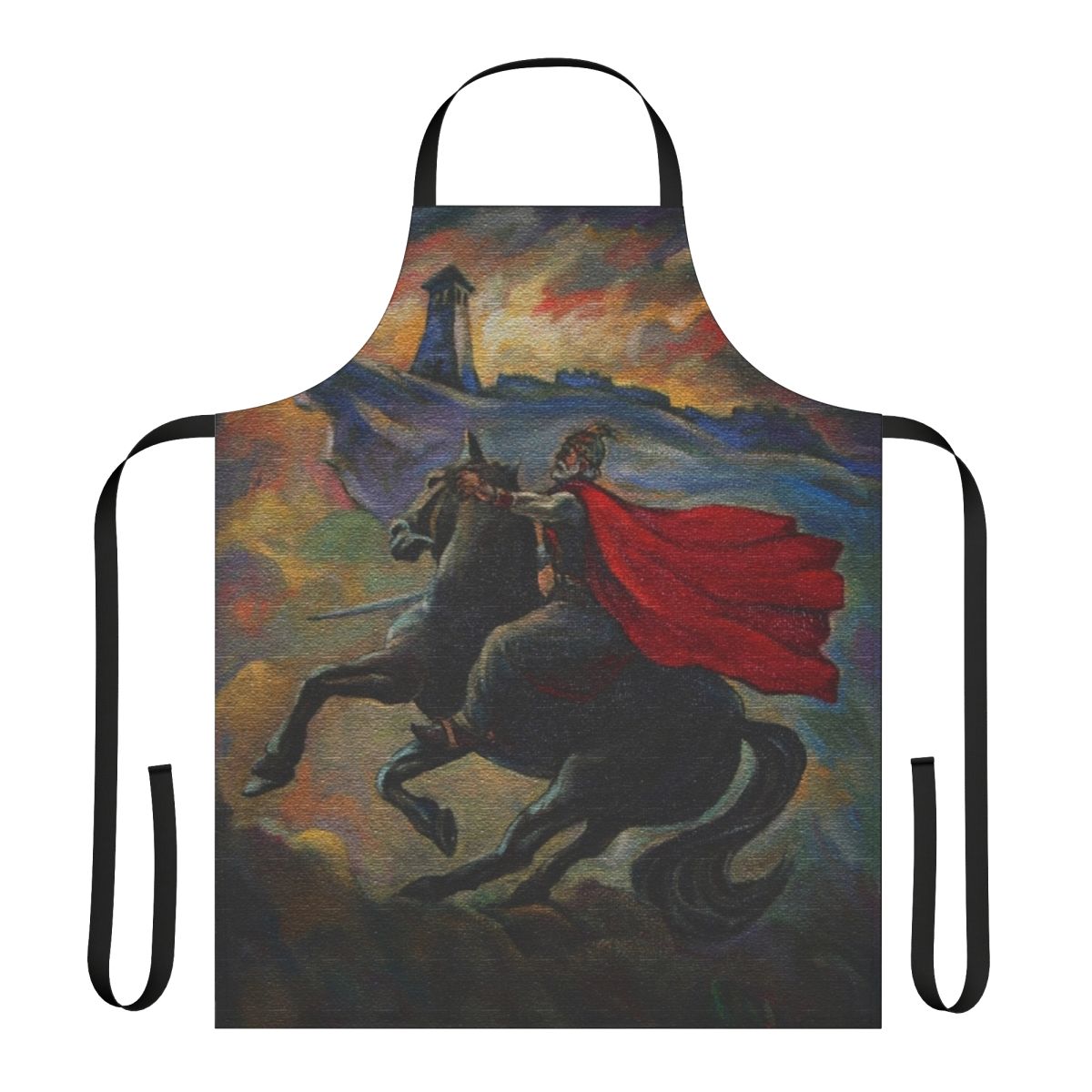 Scanderbeg-inspired apron featuring Albanian symbols and designs