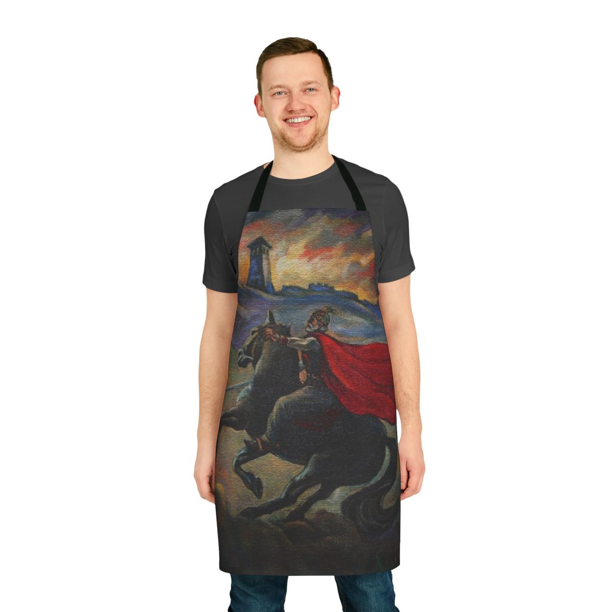 Scanderbeg-inspired apron featuring Albanian symbols and designs