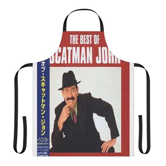 Scatman John themed apron with bold, colorful design