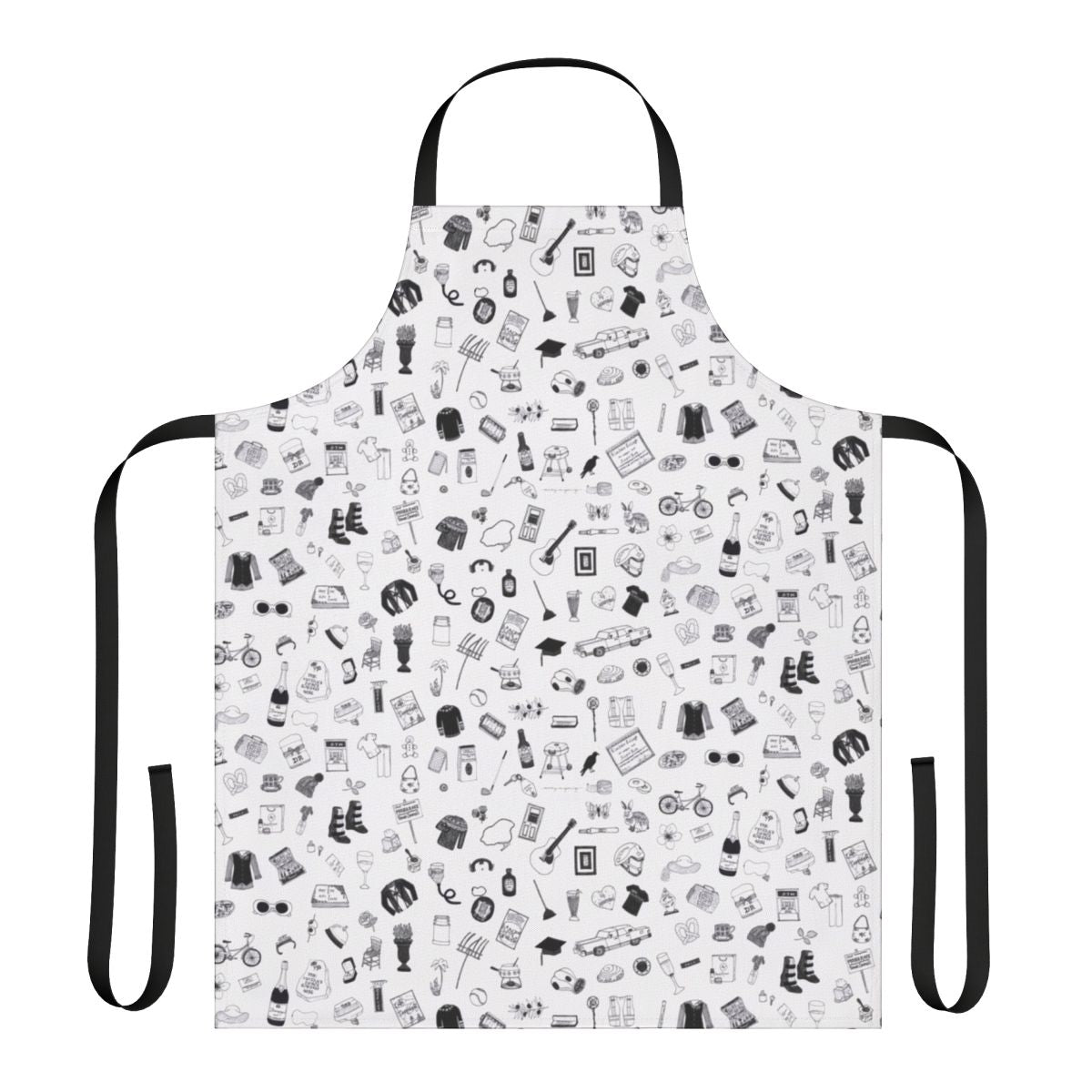Handmade patterned apron with Schitt's Creek inspired design