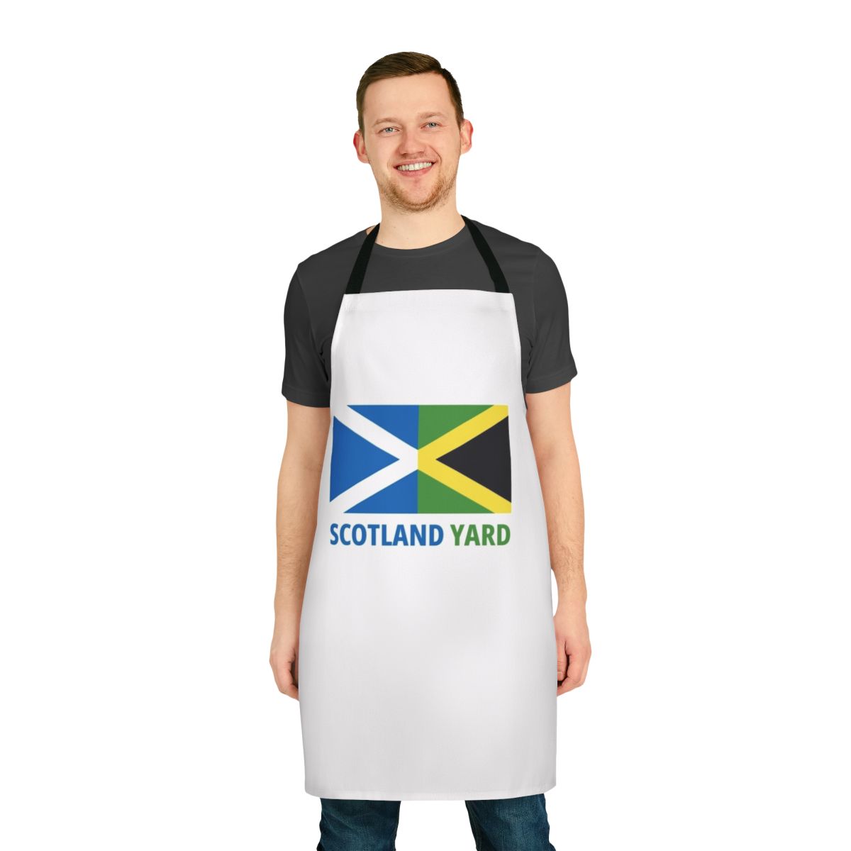 A sleek and modern apron inspired by the iconic Scotland Yard police force