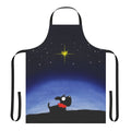 Closeup of a scottie dog-themed apron with a star pattern