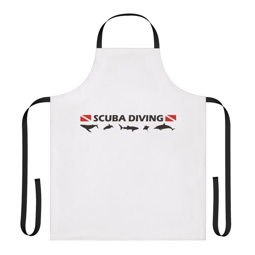 Scuba diving themed apron with ocean life graphics