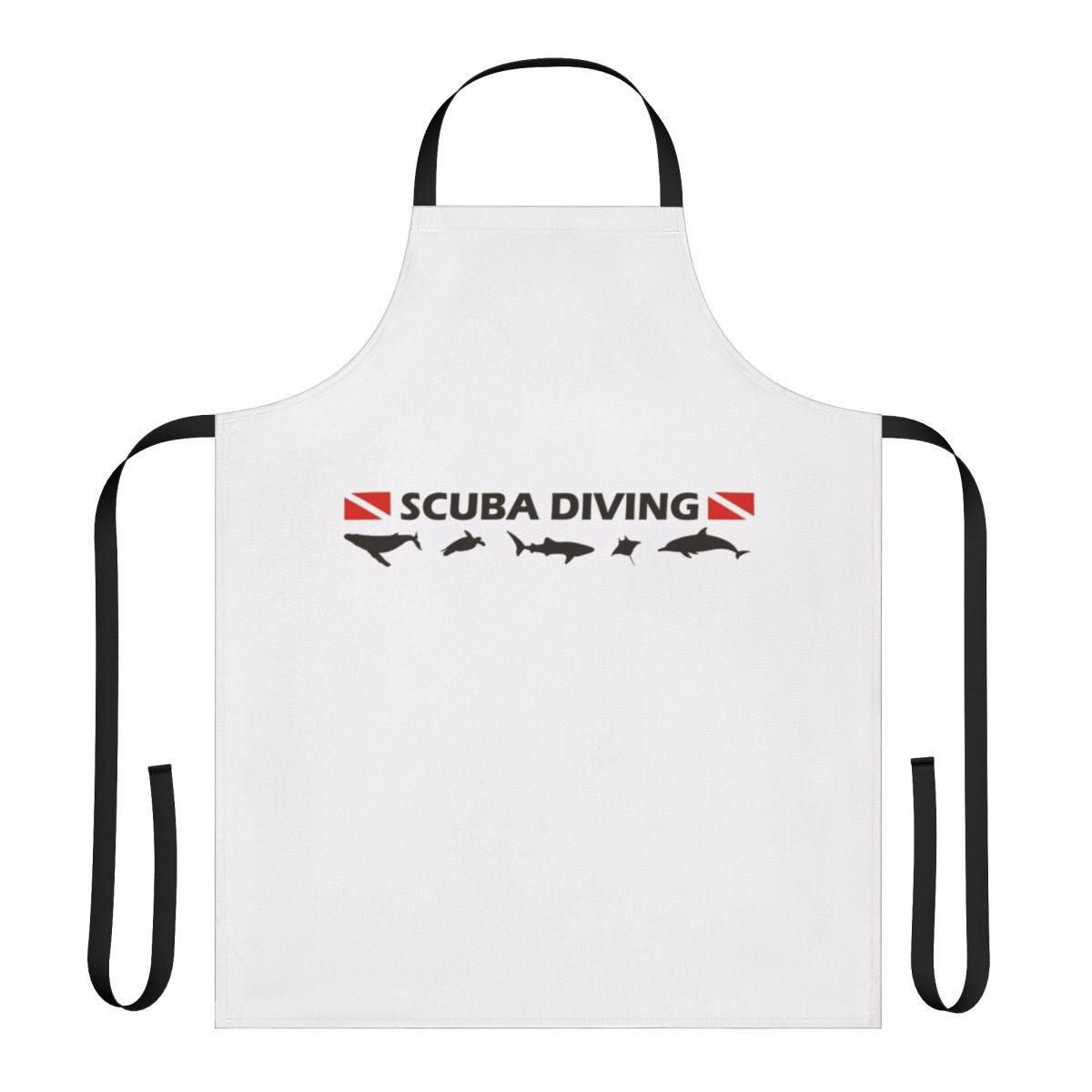 Scuba diving themed apron with ocean life graphics