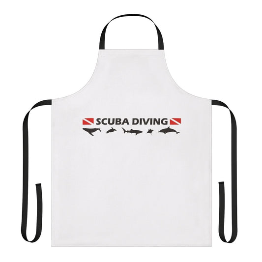 Scuba diving themed apron with ocean life graphics