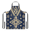 Seamless pattern apron featuring a vibrant traditional African mud cloth design.