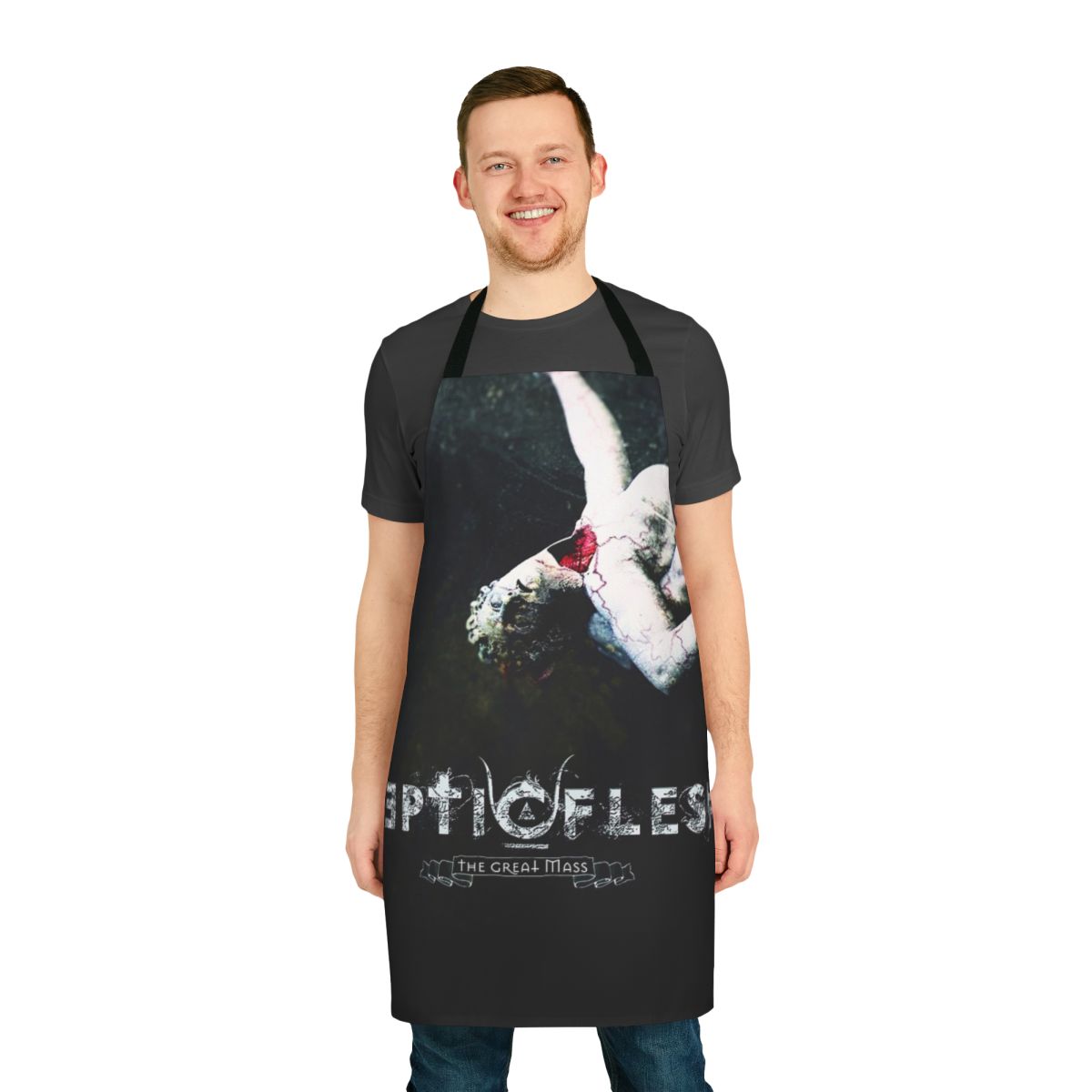 Septicflesh band logo printed on a black apron for heavy metal enthusiasts
