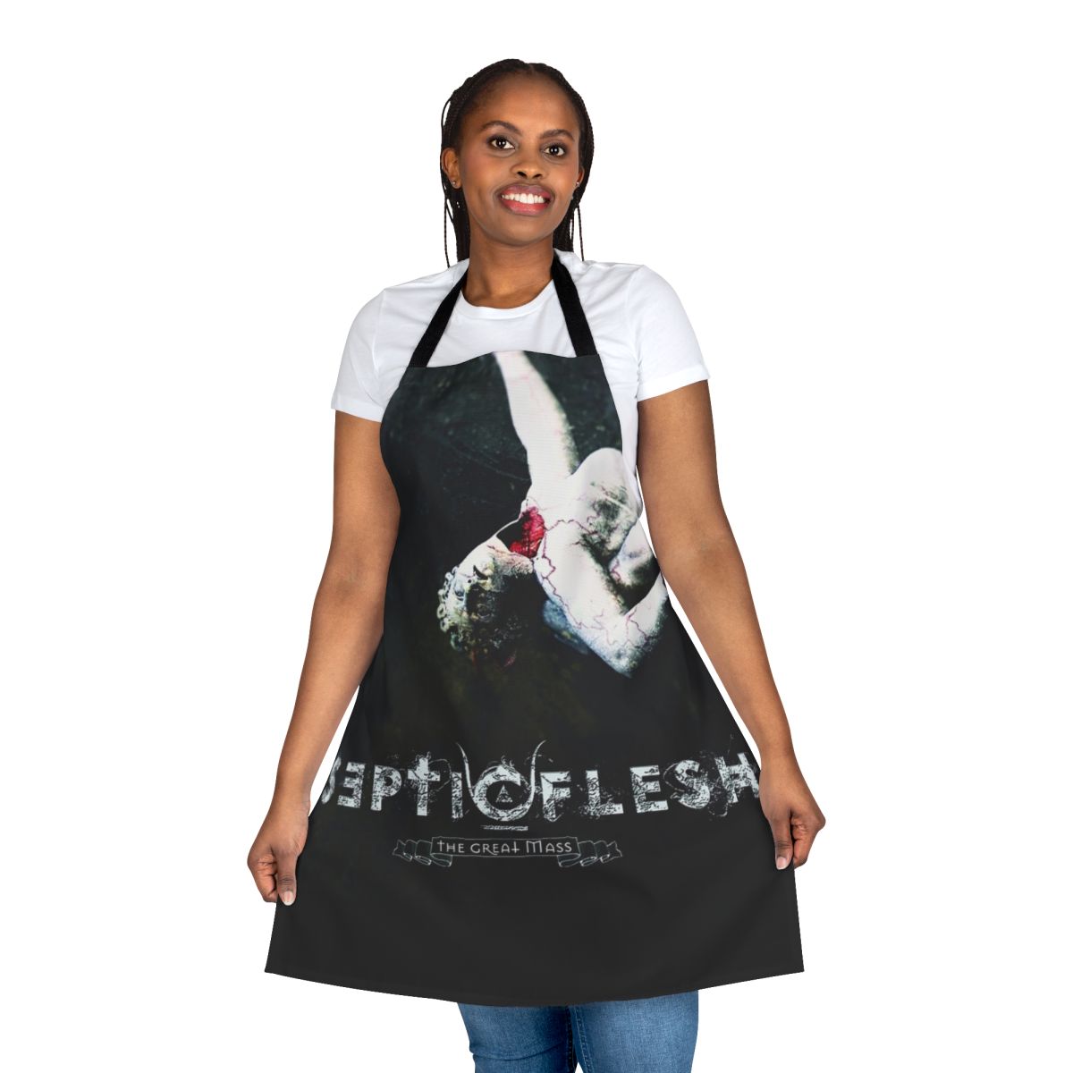 Septicflesh band logo printed on a black apron for heavy metal enthusiasts