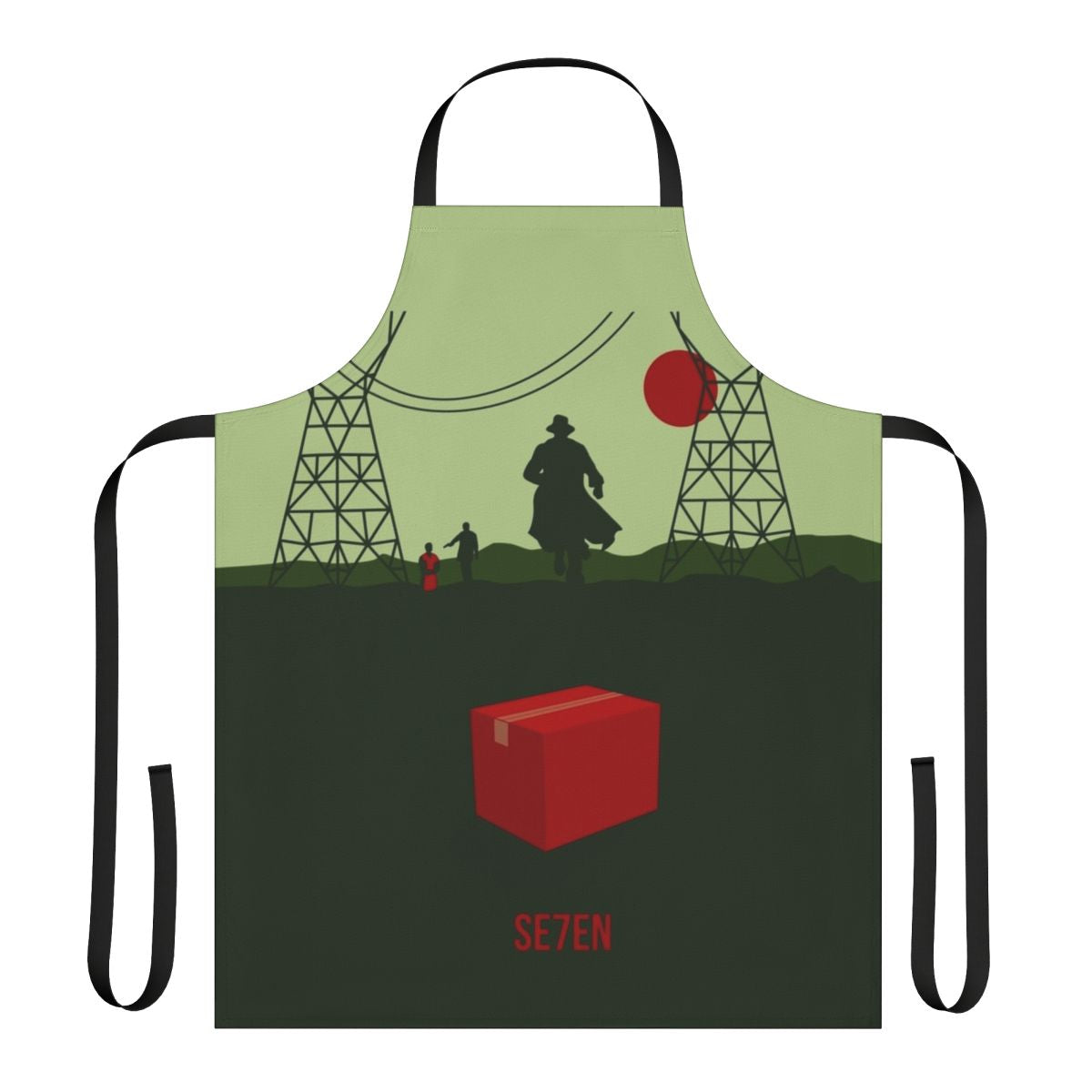 Minimalist apron design featuring the number seven, inspired by the classic thriller movie "Seven"
